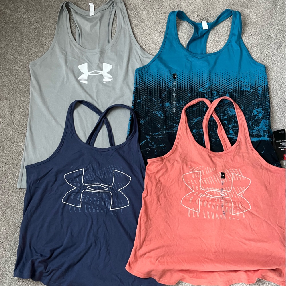4 Under Armour womens tank tops L